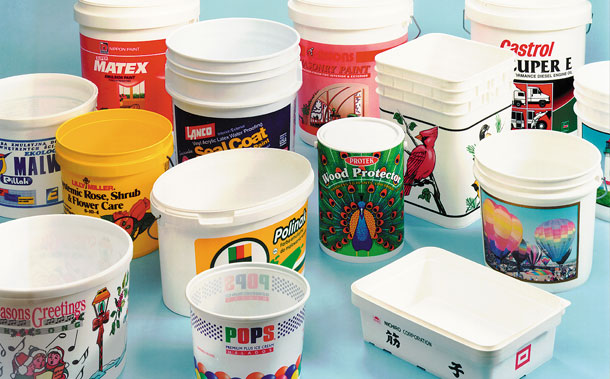 Buckets, Pails & Tubs printed on Desco Printing machines